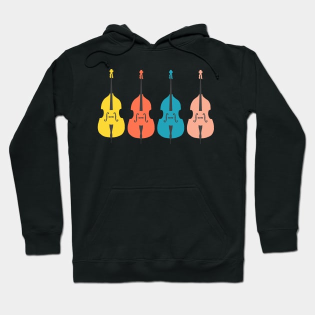 Colourful Double Basses Hoodie by NattyDesigns